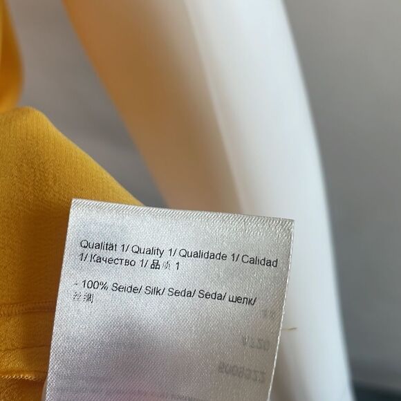 Escada Yellow Silk Riffle Front Blouse - Picture 8 of 8